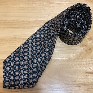 Mark of California blue with print wide vintage tie.